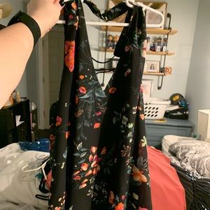 Floral Black Dress